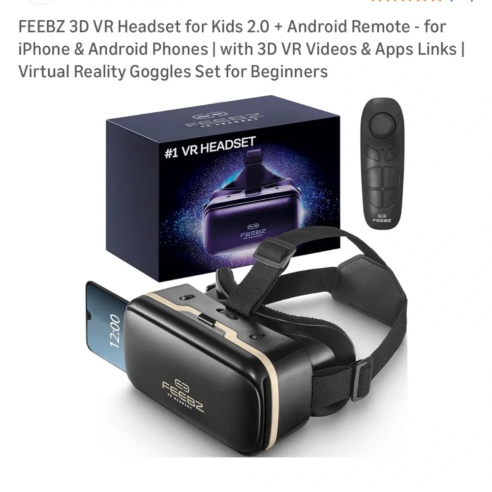 Black VR Headset with Remote